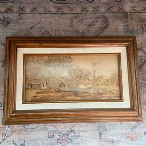 Cabin Matchstick Wood Scrap Art Vintage Handmade Unique